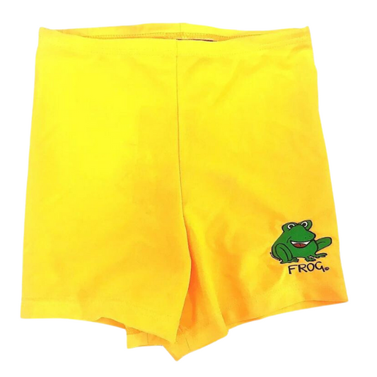 ozi varmints swim shorts with a frog design print - yellow