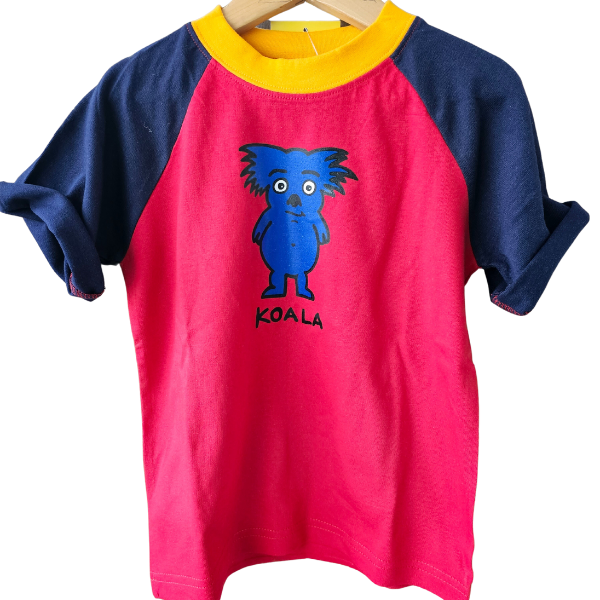 ozi varmints contrast 100% cotton t-shirt with koala print