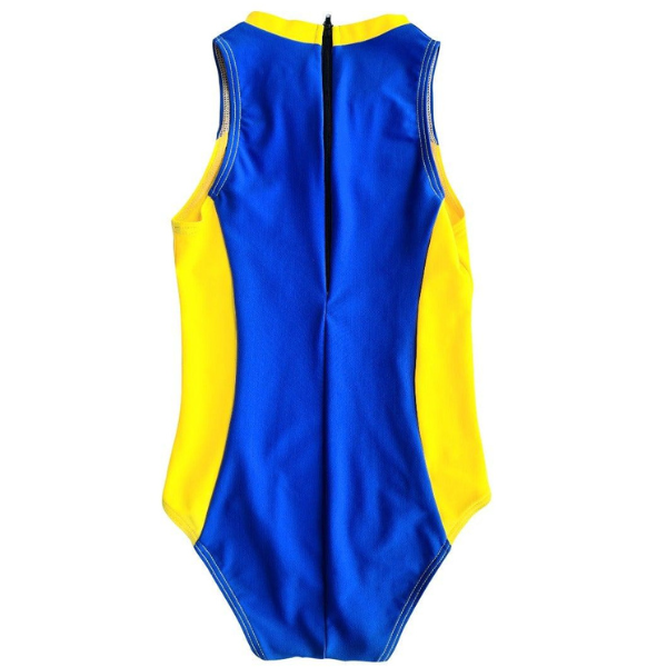 Ozi Varmints Girls Zip Back Cat Suit - Ocean Sun - back view