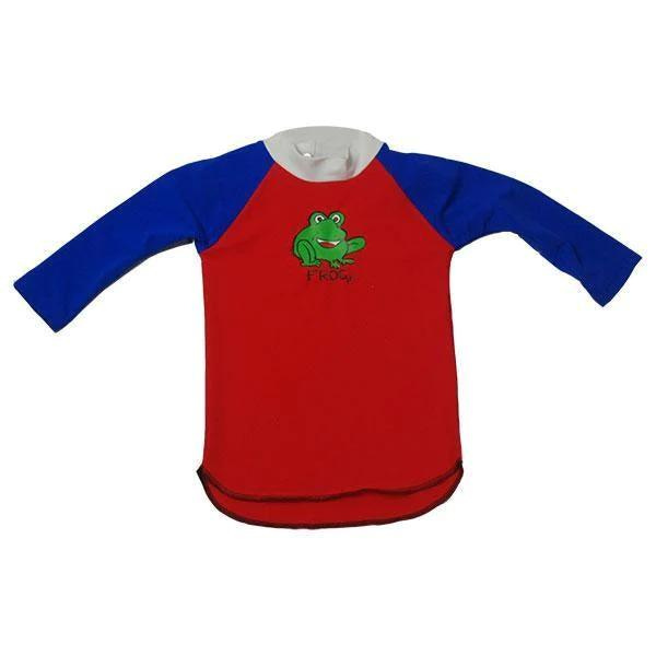 ozi varmints long sleeve rash vest with a frog design print - red