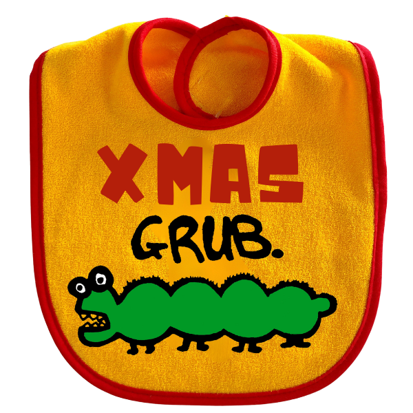 Ozi Varmints Baby Bib Xmas Grub