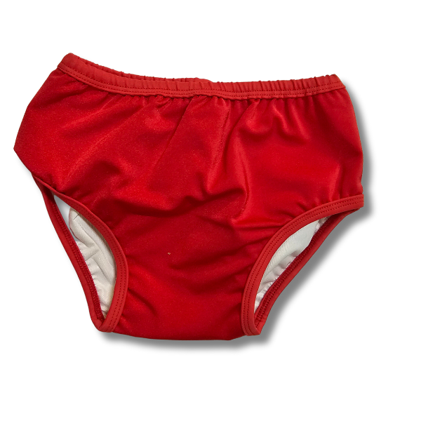 ozi varmints baby aqua nappy in colour red - front view