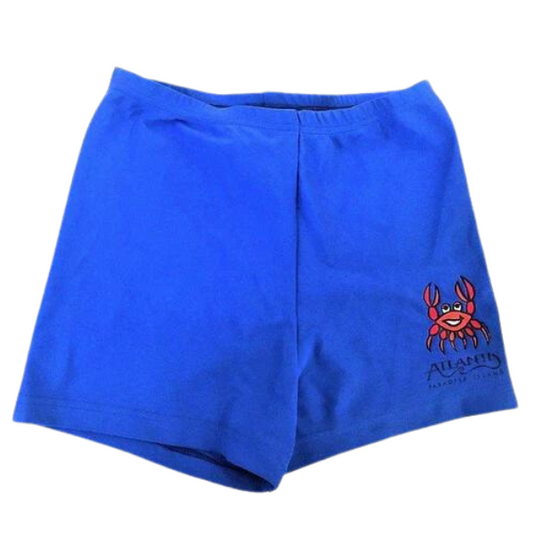 ozi varmints boy leg swim shorts nylon with a crab design print - blue