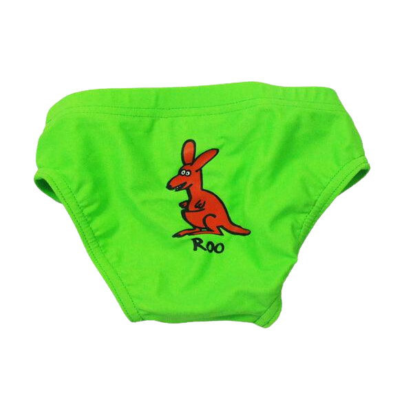 ozi varmints baby unisex racer with a kangaroo design print - lime