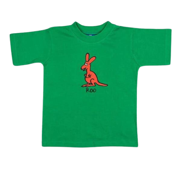 ozi varmints cotton solid t-shirt with a kangaroo design printed in the middle of the shirt