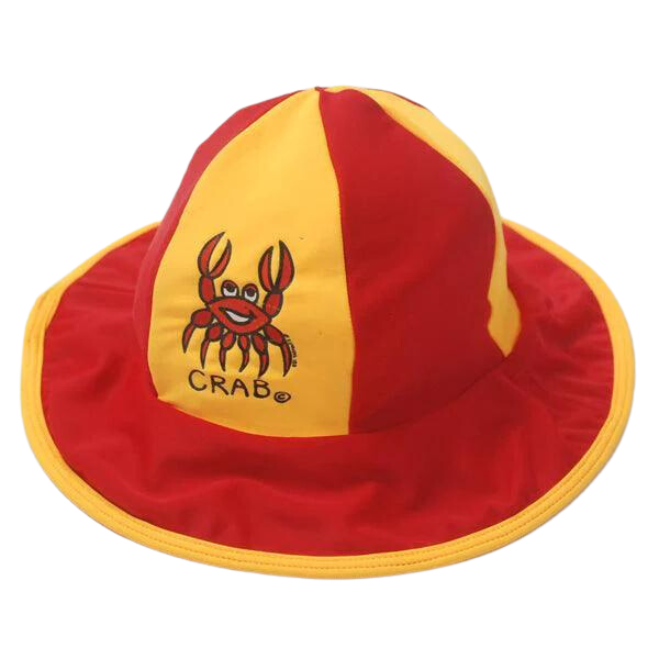 ozi varmints lycra panel hat with a crab design print - red sun